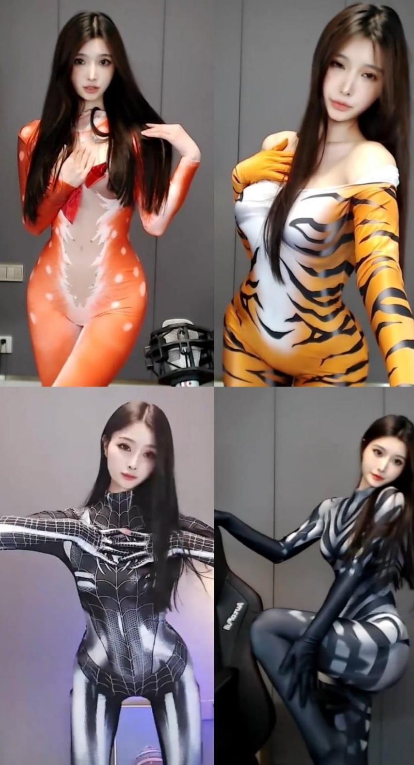 【虎牙主播】晴小兔 紧身连体衣COS形象热舞视频精选[17V-2.6G]