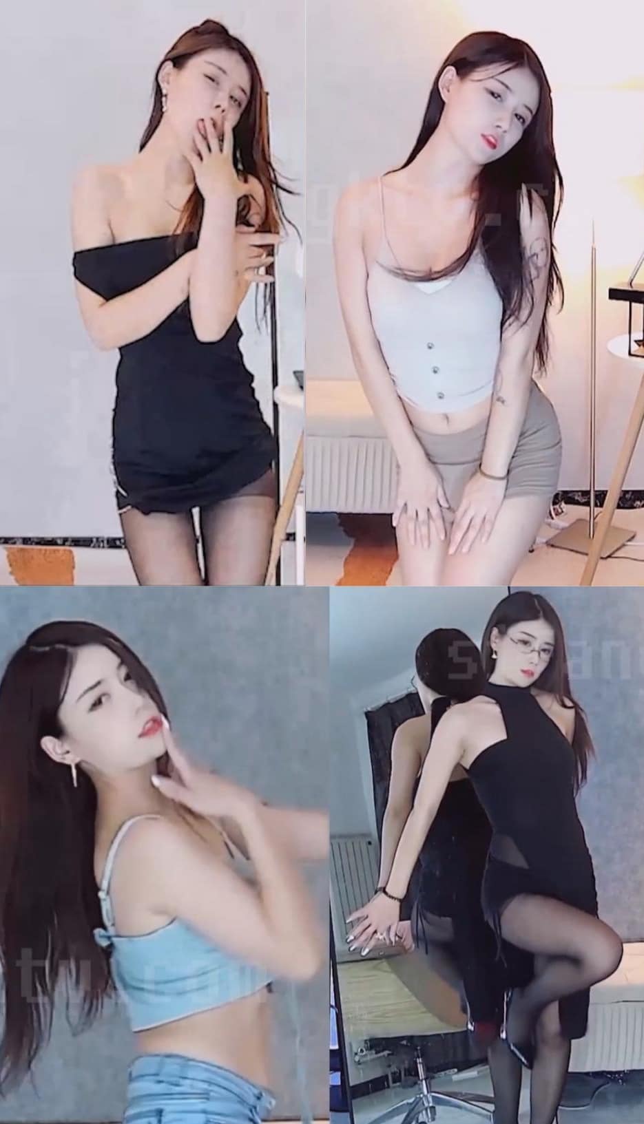 【虎牙主播】正恒韵子 黑丝紧身长发飘飘定制热舞[30V-1.07G]