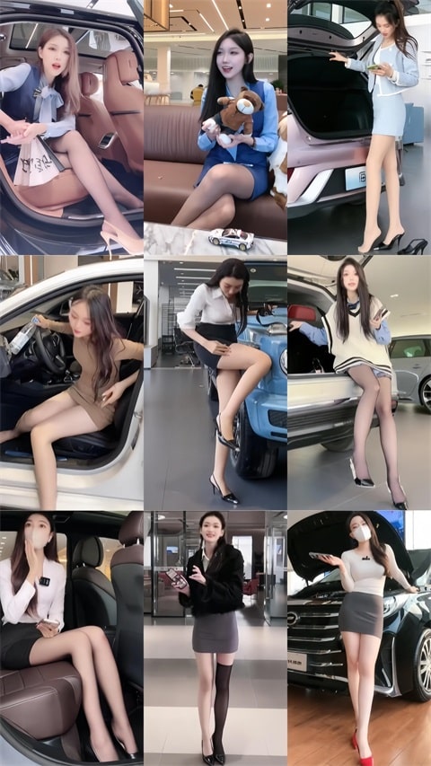 丝袜OL爱好者狂喜 – 抖音车模丝袜女主播直播卖车海量合集[826V-158G]
