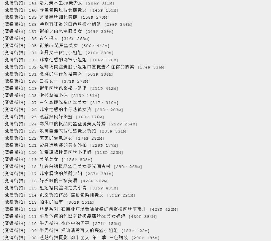知名街拍站 – 魔镜街拍 – 176套高清合集[115G]插图1